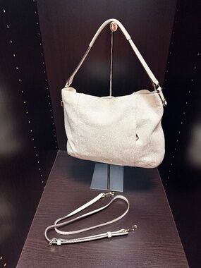 Coach Madison Ivory Off-White Pebble Leather Crossbody Hobo